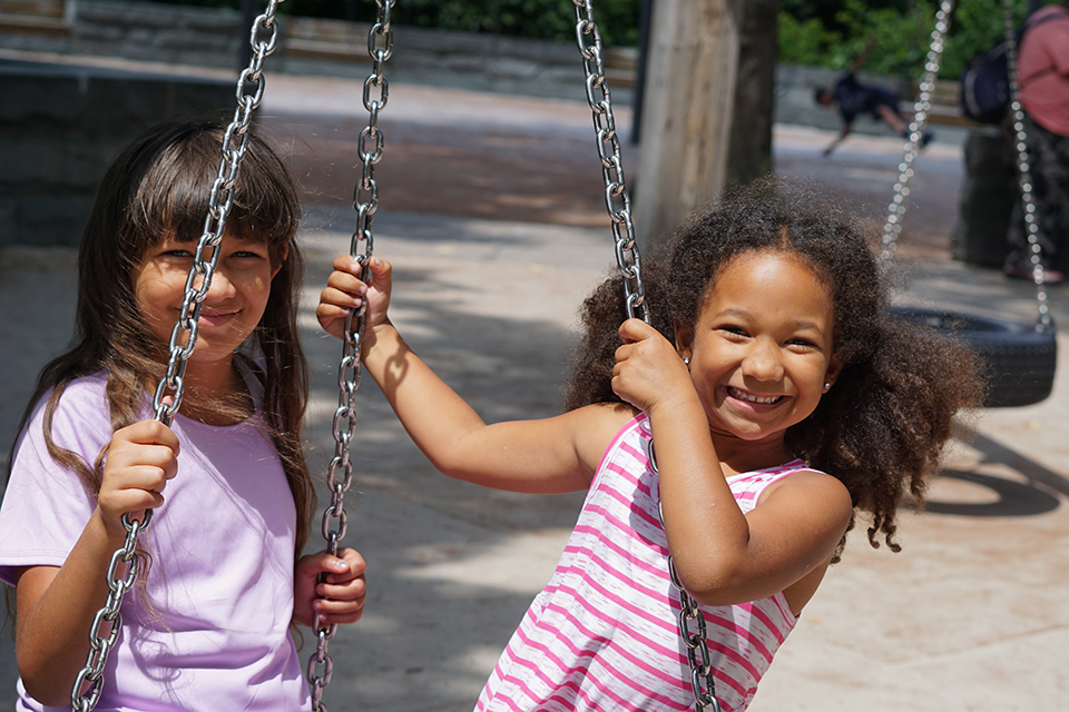 The tire swings at the East 110th Street Playground in Central Park are worth a twirl.