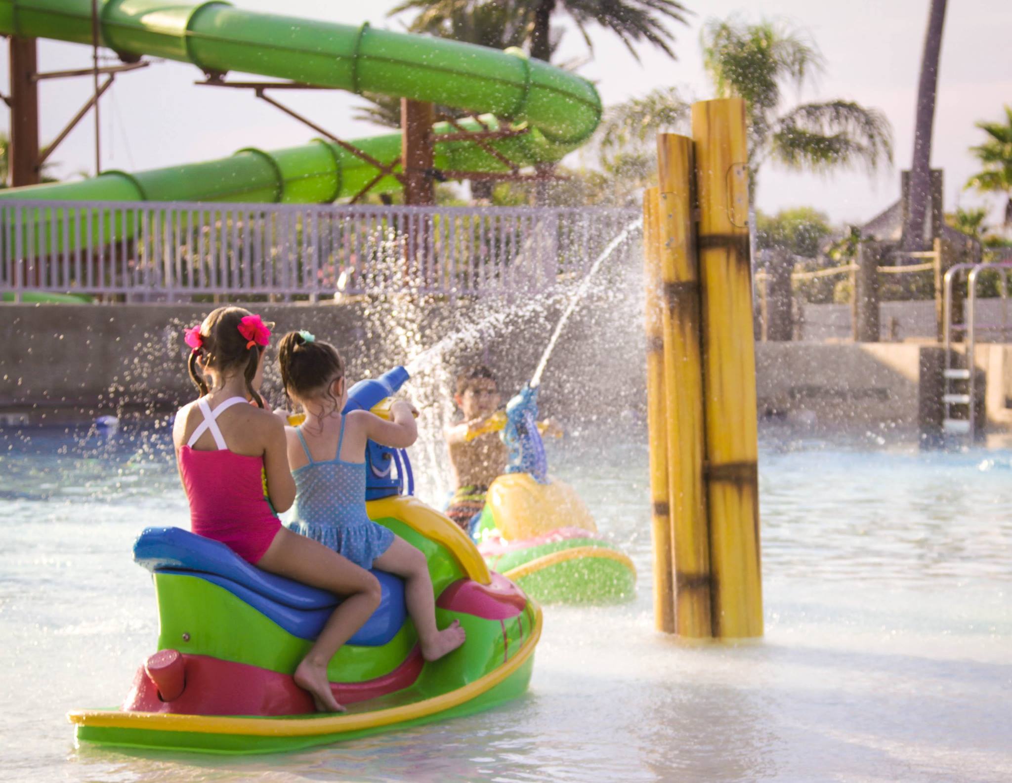 Moody Gardens features a variety of water features where kids can cool down.