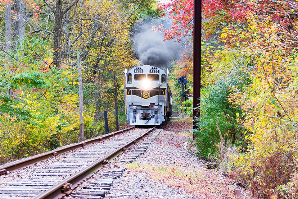 Enjoy a brisk fall afternoon on West Chester Railroad's Fall Folige Express. Photo courtesy of the railroad
