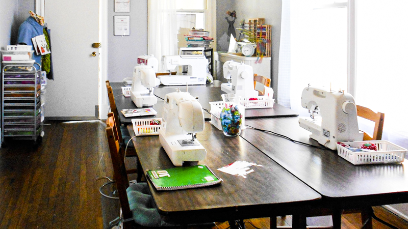 Tweens and teens can get sewing-machine savvy at A Special Lee Sewing and Craft Cafe. Photo courtesy of the studio