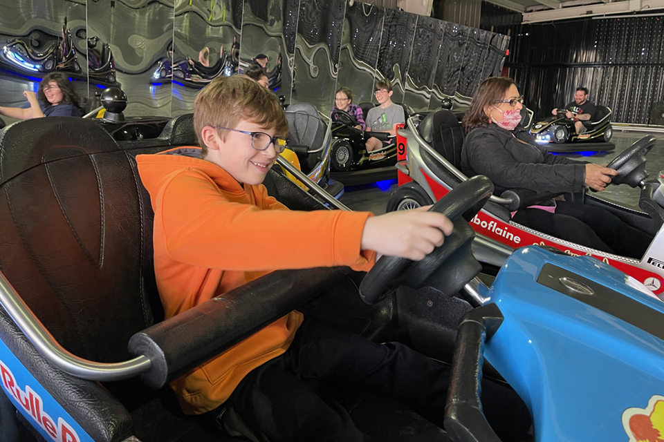Ride the bumper cars at Adventureland