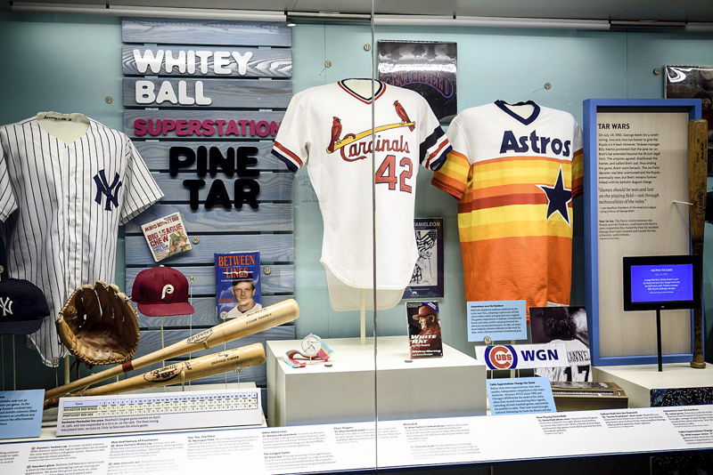 Image of memorabilia at the Baseball Hall of Fame in Cooperstown