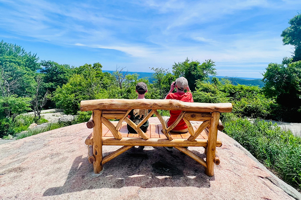 Hike or drive to gaze out at the view from Perkins Memorial Tower. 