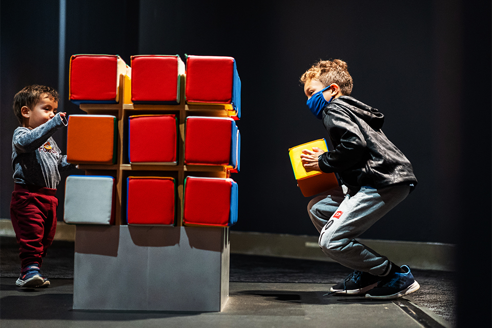 Try to Solve a giant Rubik's Cube at the Liberty Science Center. Photo courtesy of LSC
