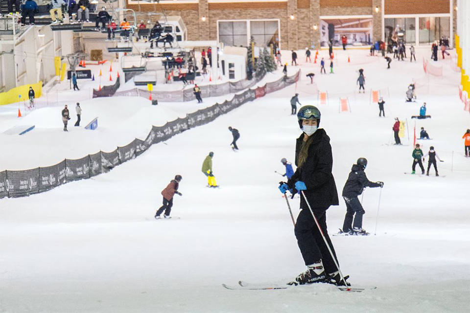 skier at big snow American Dream open now in New Jersey