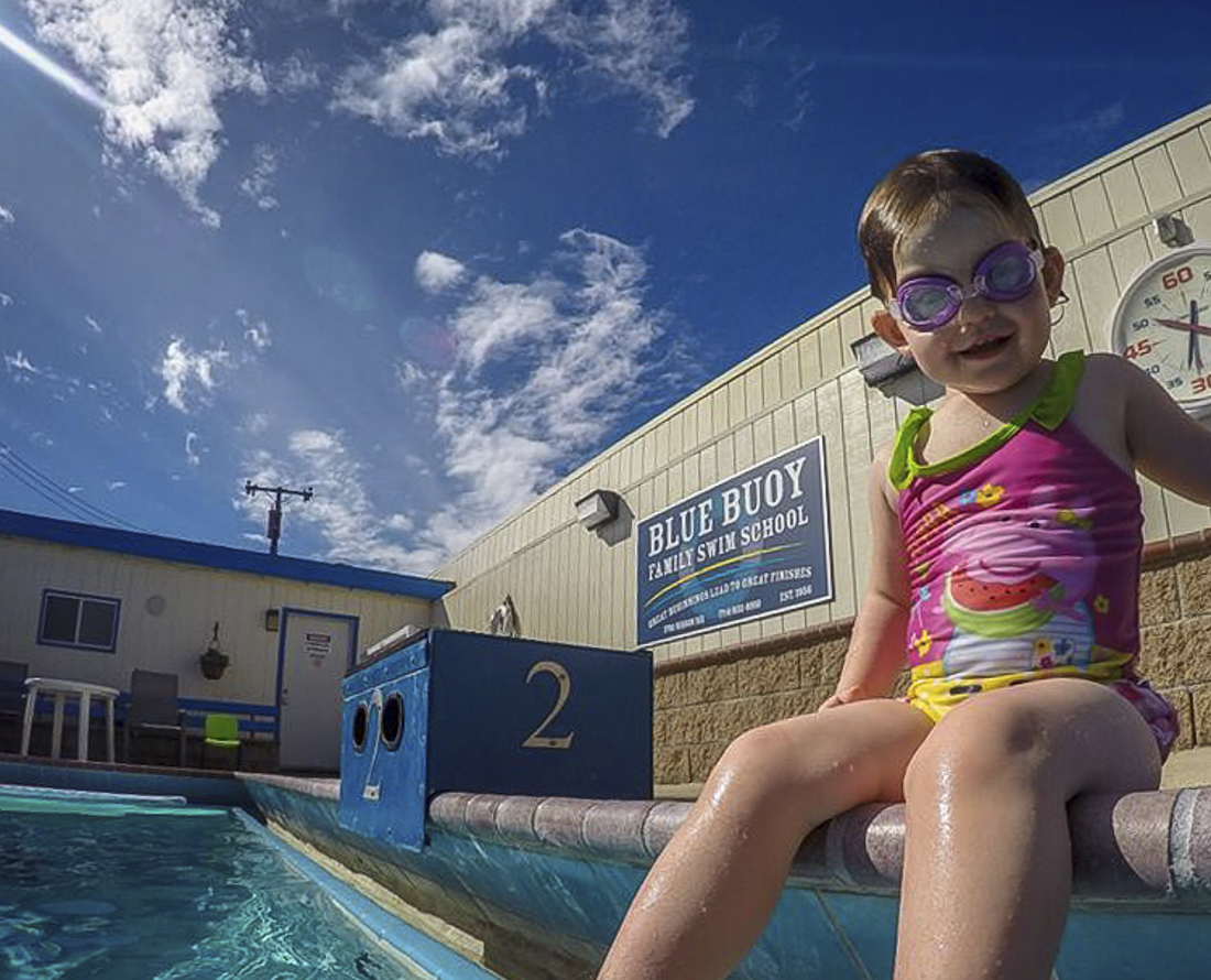 There's a separate pool here for parent and me classes. Photo courtesy of the Blue Buoy Family Swim School 
