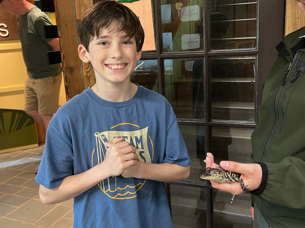 Free alligator education at Brazos Bend State Park. Photo by Sarah Banks.