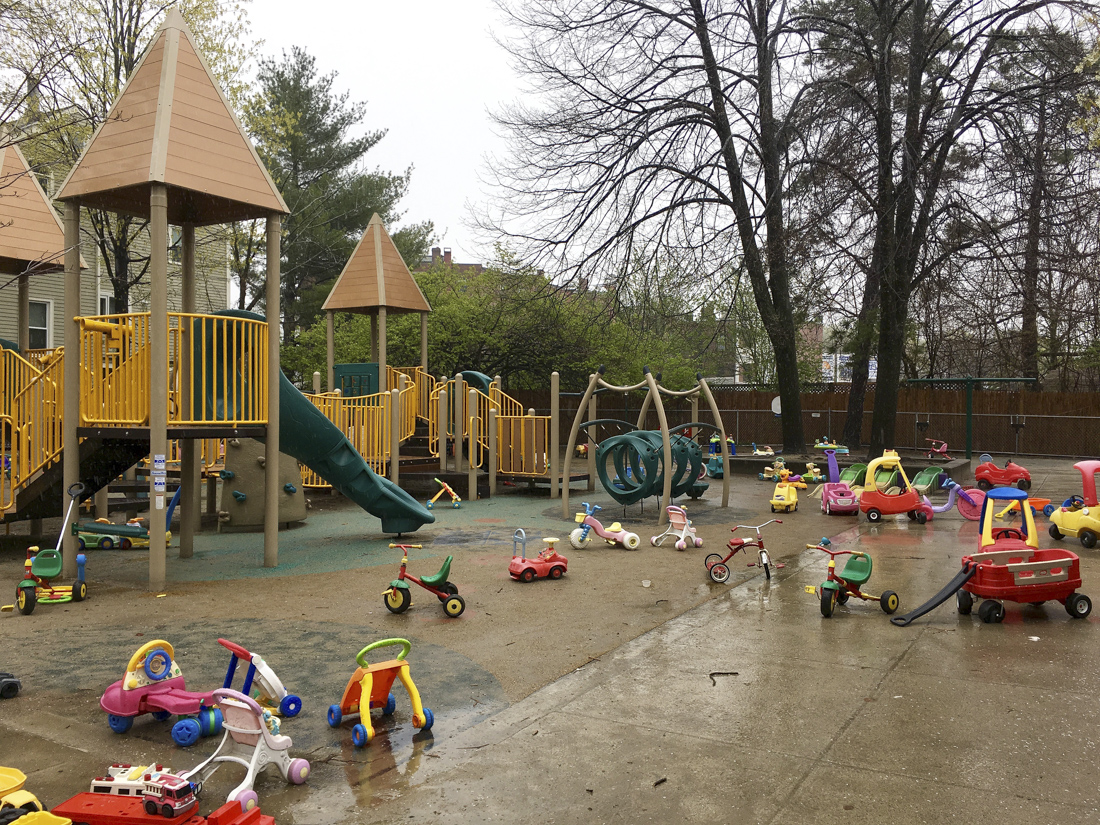 Image of Boston tot lot at Brewer-Burroughs Playground.