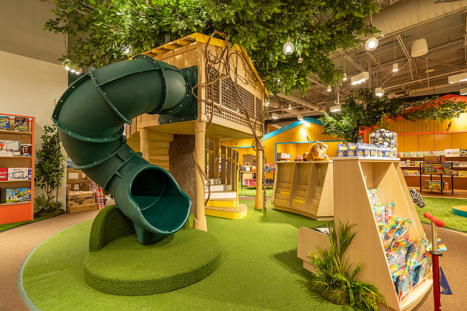 Kids can hit the slide while mom and dad shop at CAMP Garden State Plaza