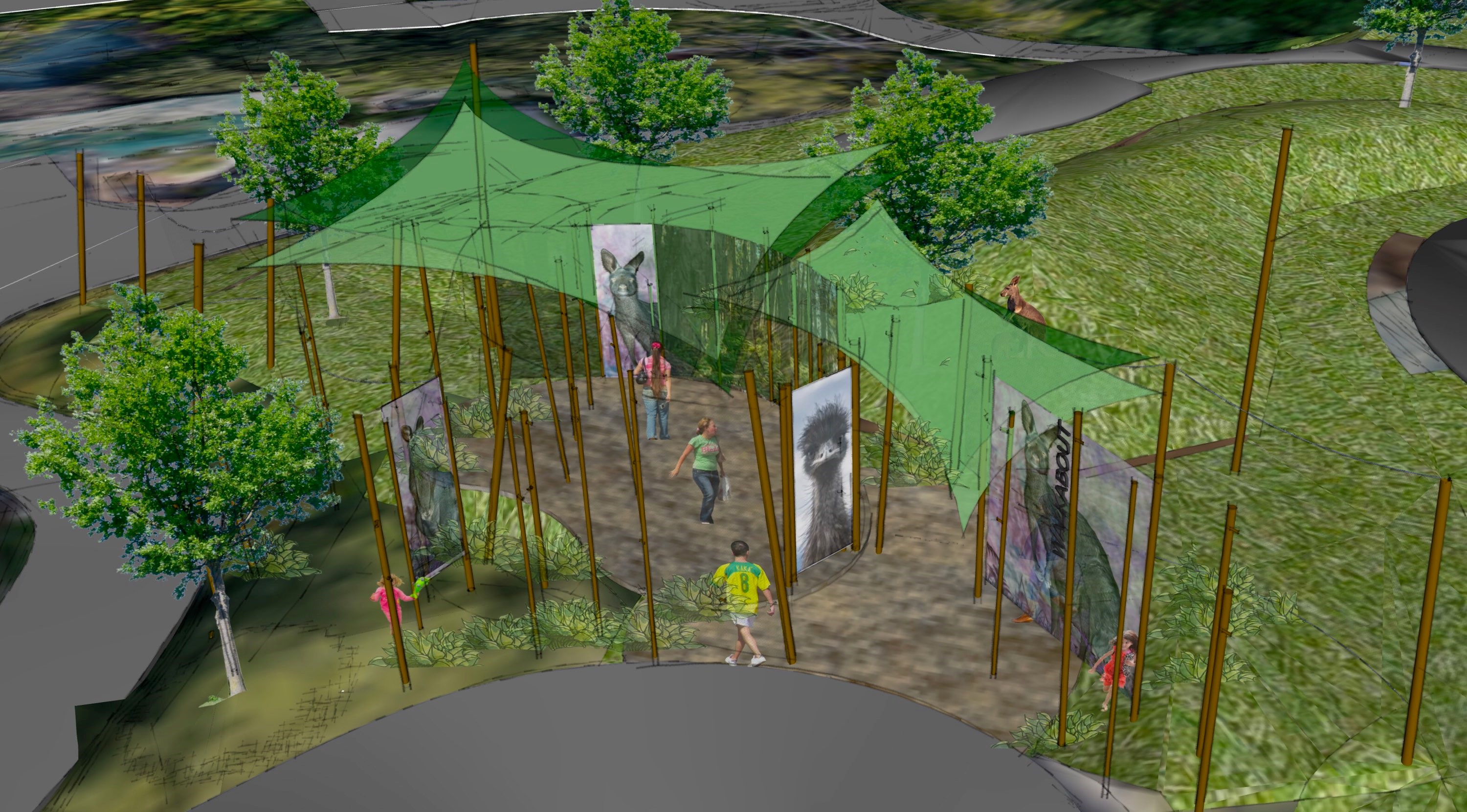 An artist rendering of the new Australian Walkabout at the Santa Barbara Zoo.
