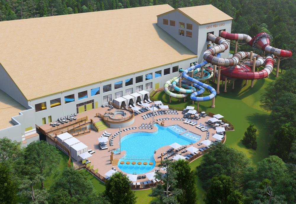 Connecticut's Great Wolf Lodge at Mashantucket will be open for fun on May 9! Rendering courtesy of the  Great Wolf Lodge at Foxwoods 
