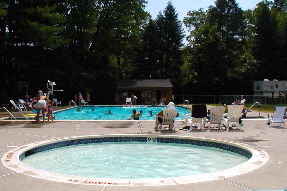 The pool at the Delaware River Family Campground in New Jersey