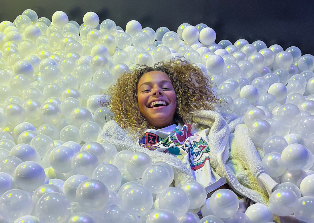 Diving into a ball pit will make any kid smile! 