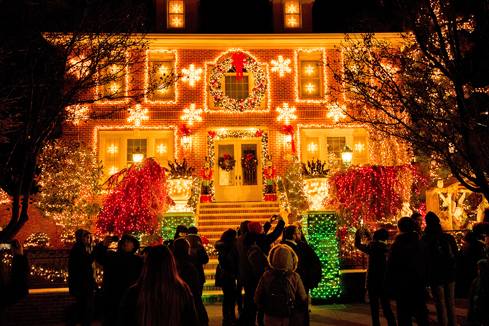 The Dyker Heights Christmas lights attract throngs of visitors to the Brooklyn neighborhood each holiday season. Photo courtesy of Dyker Heights Lights