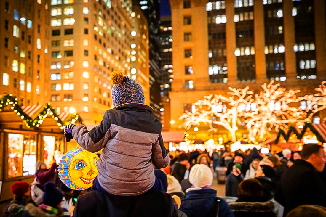 Bundle up for a Christmas market this December. Photo courtesy of Christkindlmarket at Daley Plaza
