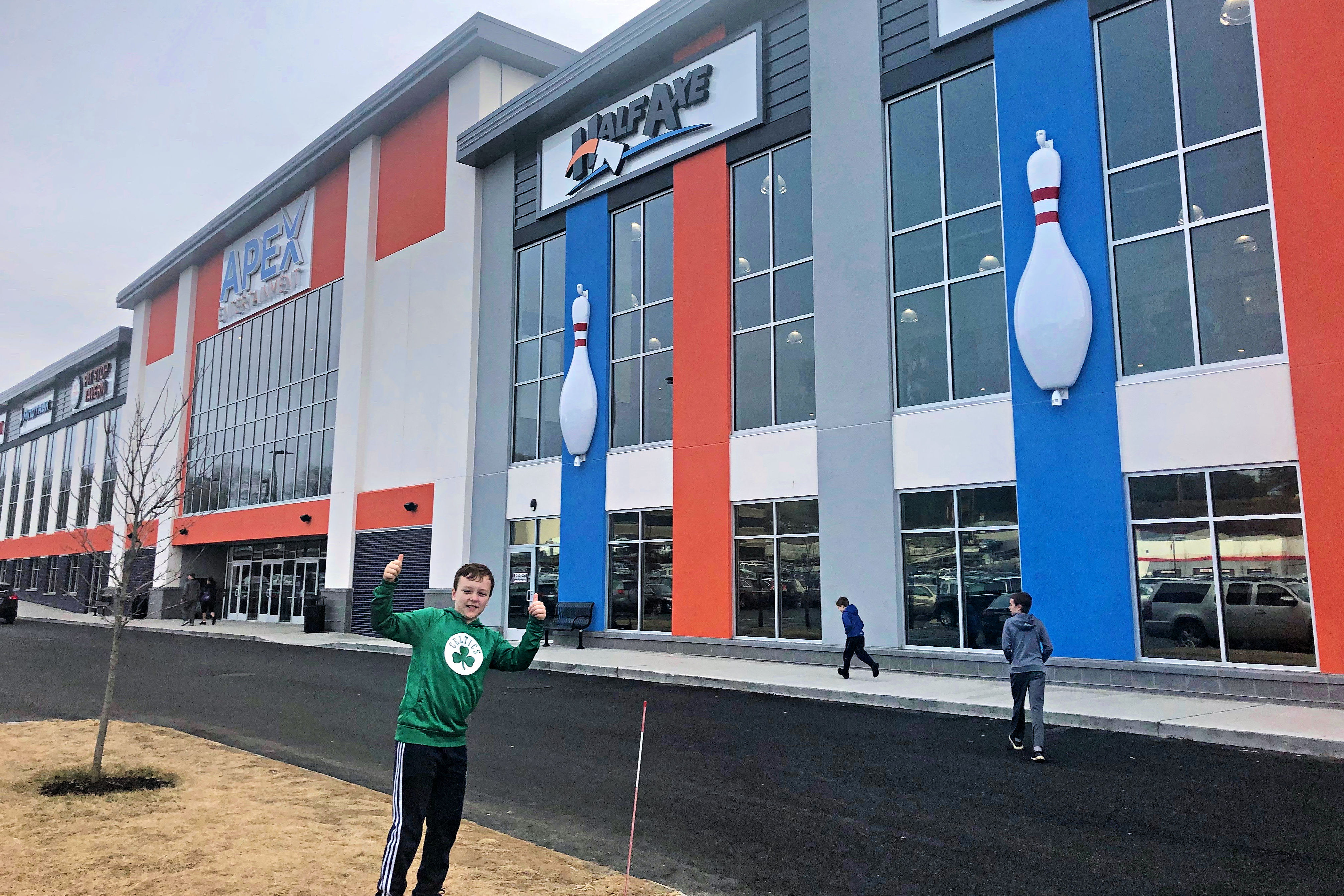 Image of child outside of Apex Entertainment Center Marlborough.