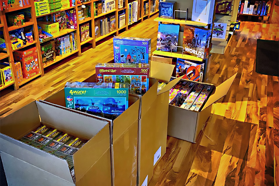Fair Game has tons of board games, card games, puzzles, and more available for no-contact delivery. Photo courtesy of Fair Game 