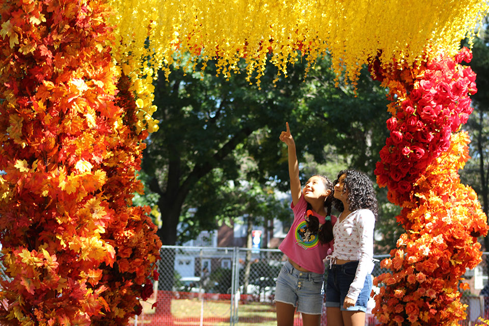 Colors of autumn frame two girls at The Fall Escape