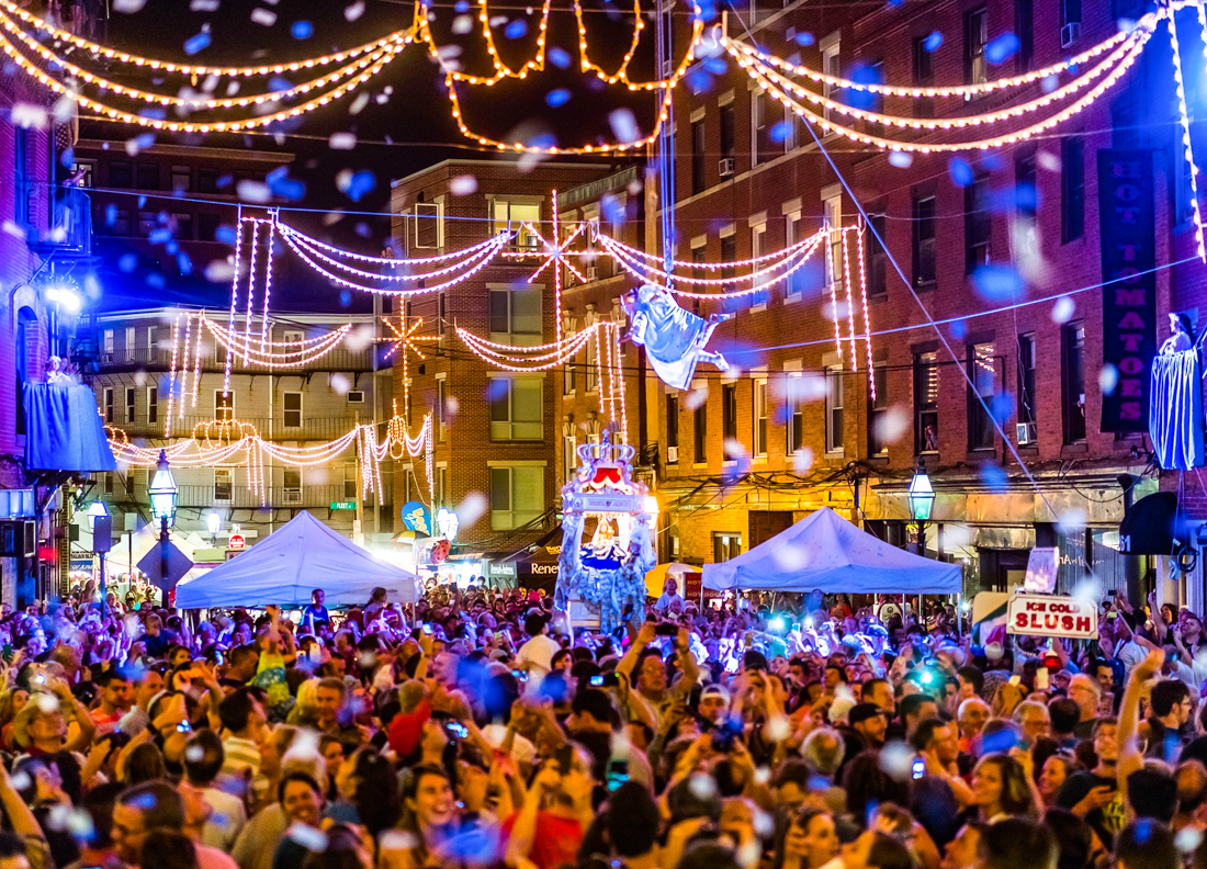 Boston's North End takes to the streets with summer festivals and fairs. Fisherman's Feast photo by Matt Conti