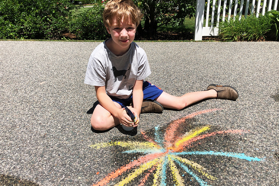 fizzy chalk fireworks are one of the prettiest backyard science experiments for kids