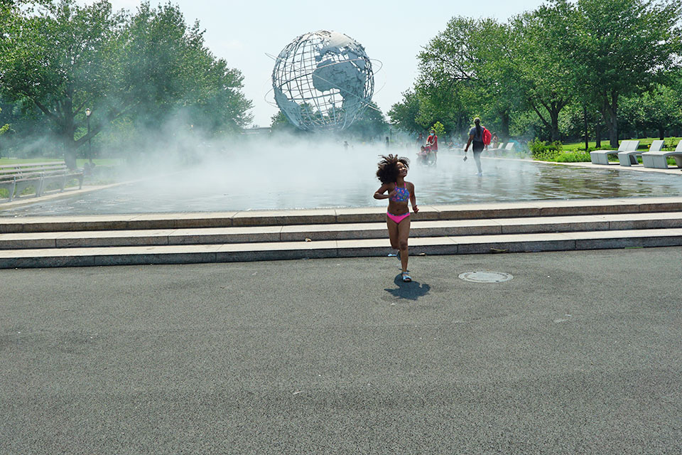 Visiting Flushing Meadows Corona Park with Kids Frolic in the Fountain of the Fairs