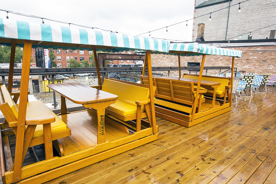 Dining in the camper or on the super warm patio at Happy Camper makes kids happy campers.