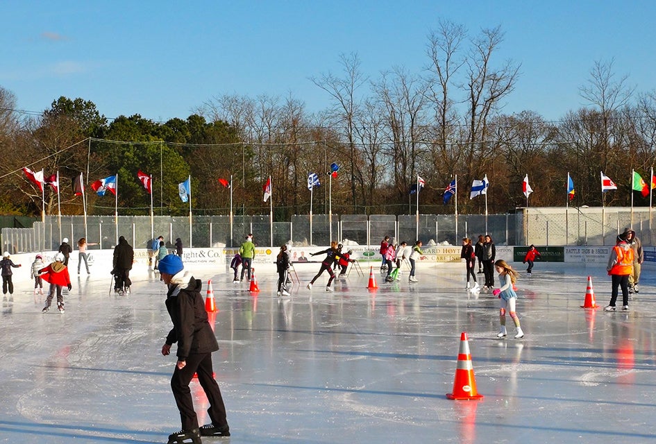 Buckskill Winter Club's ice rink has lots of space for the whole family to glide. Photo courtesy of the rink