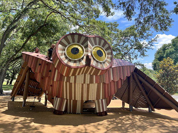 The owl playground is just one of many cool features at Bonnet Springs Park. Photo by author