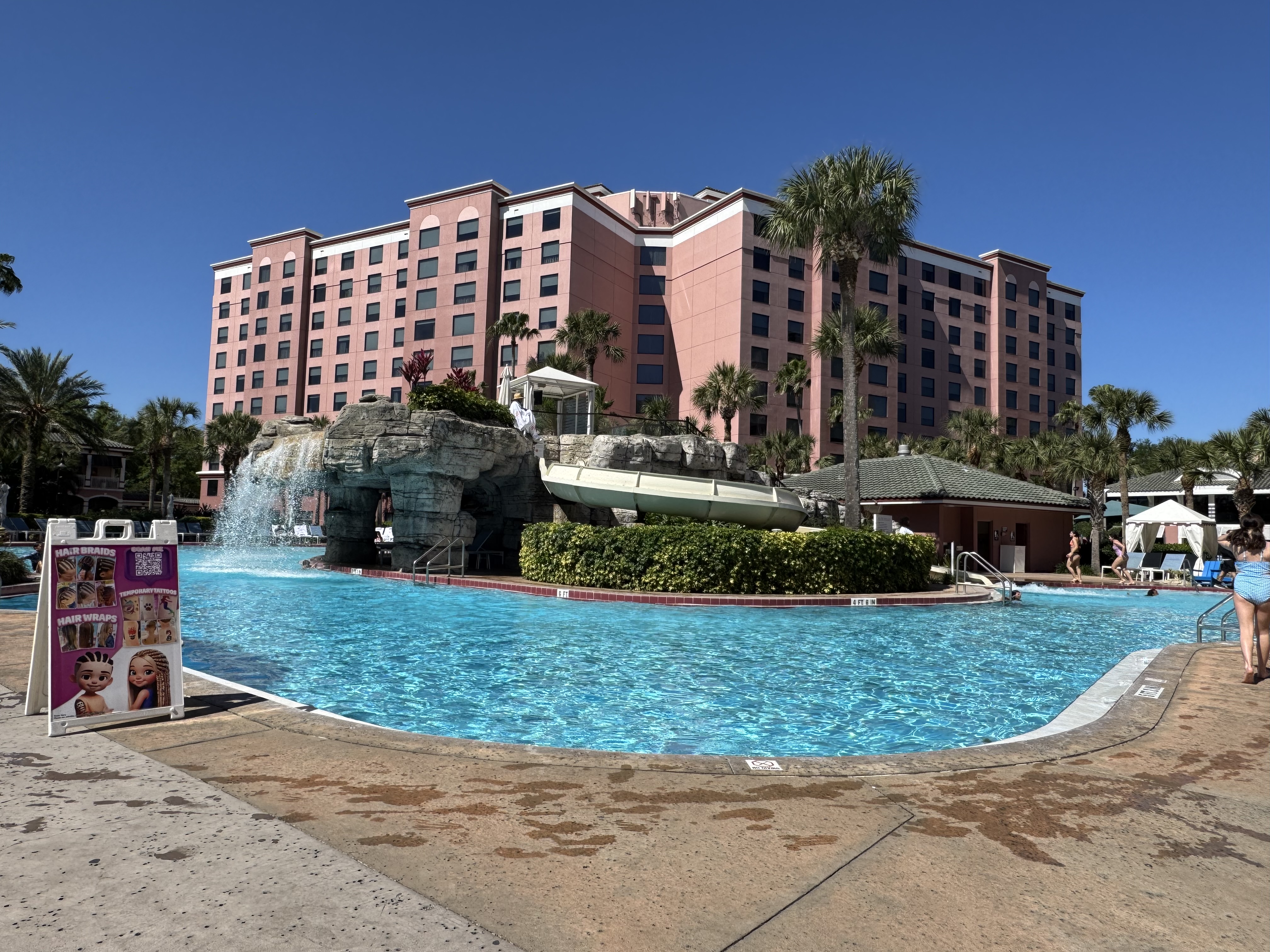 Caribe Royale Orlando has a fantastic main pool with a slide and waterfalls. 