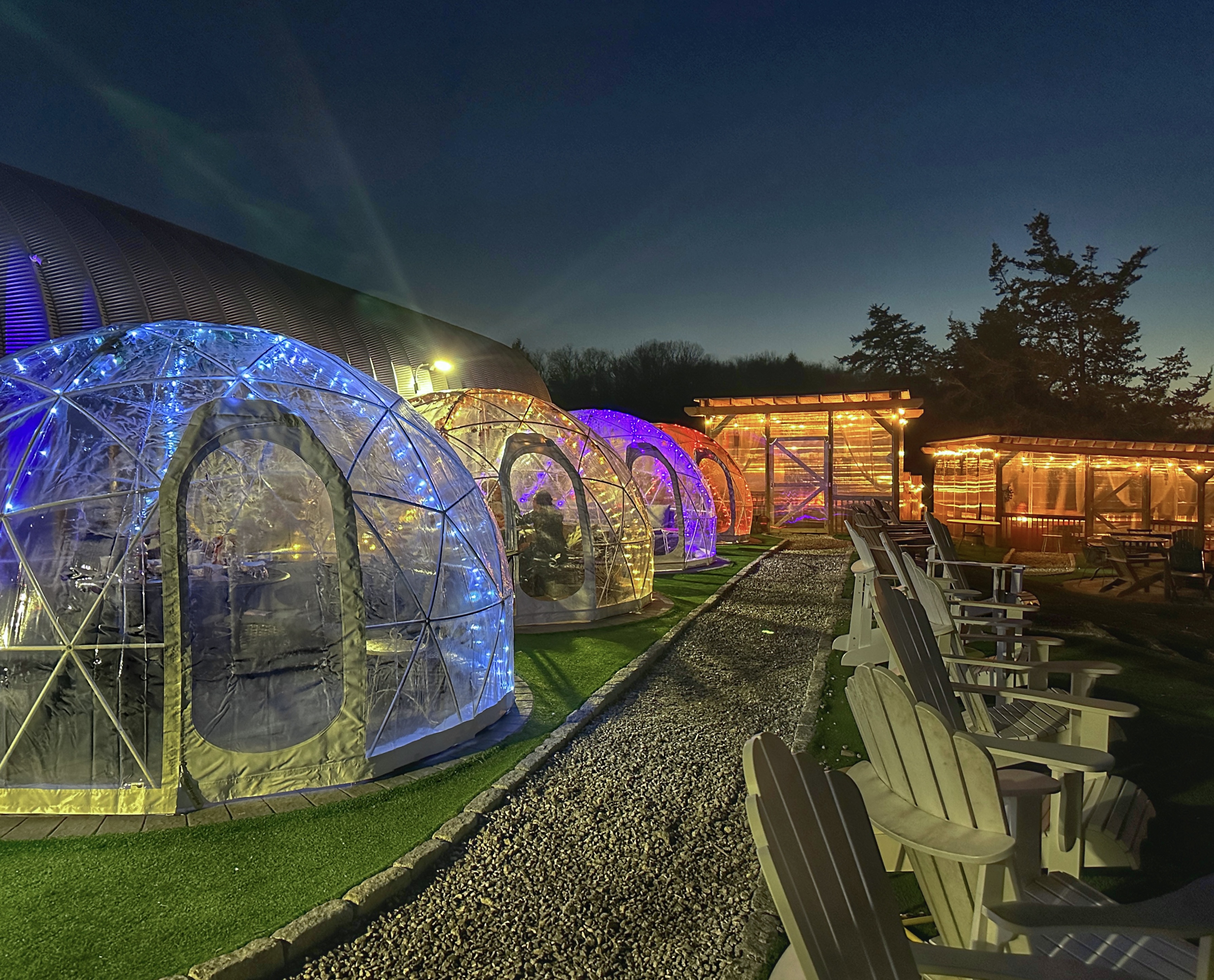 Image of Aquila's Nest Vineyards Igloo dining in Connecticut
