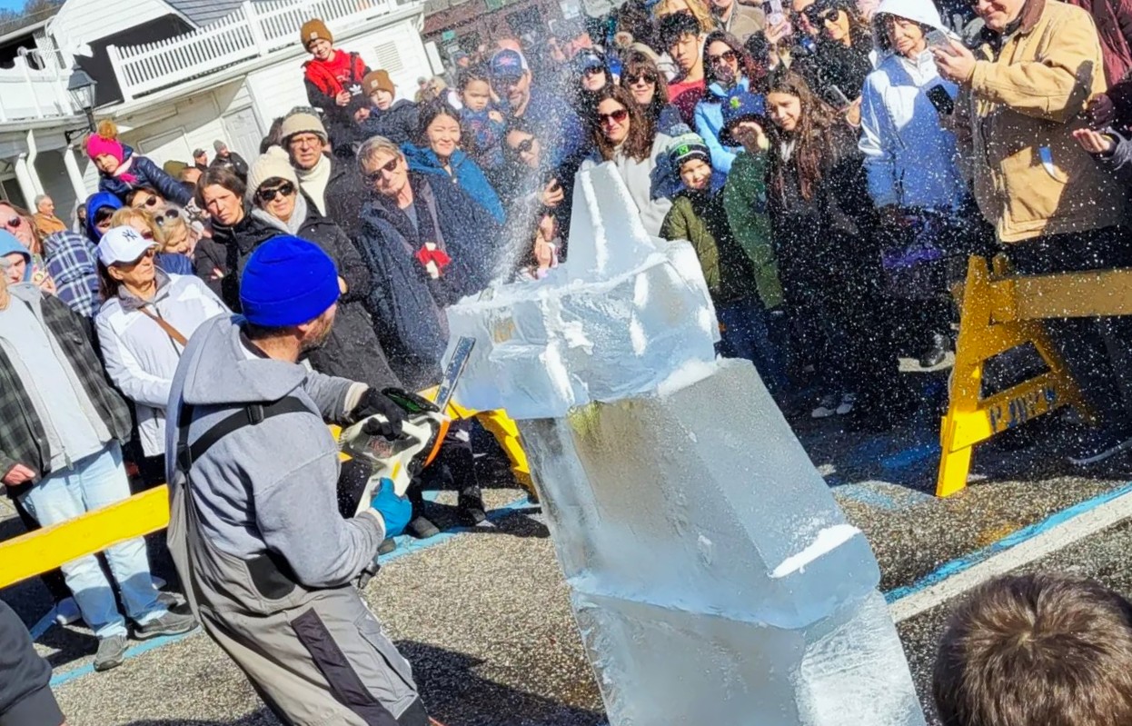 Watch ice carving demonstrations and celebrate all things winter along the harborfront at Port Jefferson's annual Ice Festival. Photo courtesy of Port Jefferson Business Improvement District