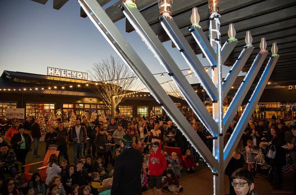 Hanukkah kicks off on Sunday so spend the first night lighting the menorah at Halcyon in Alpharetta. Photo courtesy of Halcyon
