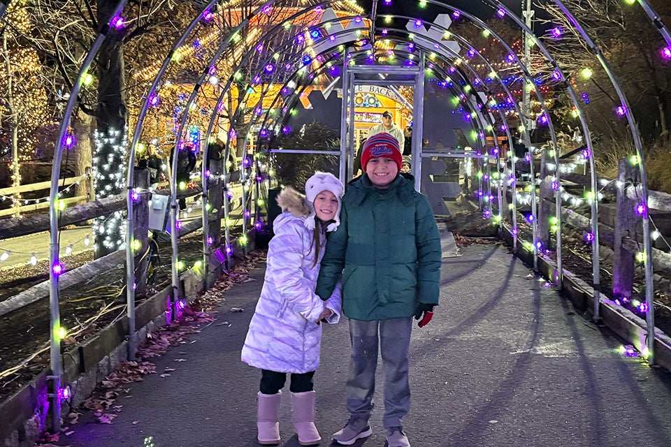 The twinkling lights at Turtleback Zoo sparkle into the new year. Photo by Kaylynn Chiarello Ebner 