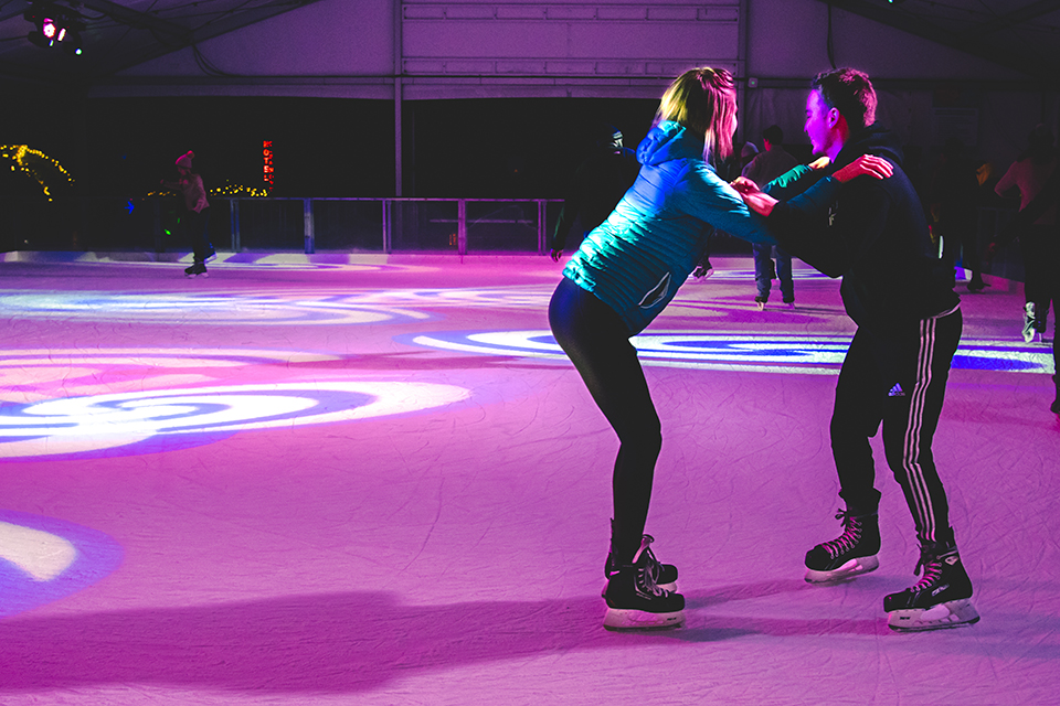 Head to Ponce City Market's Skate the Sky event to ice skate during winter break! Photo courtesy Ponce City Market