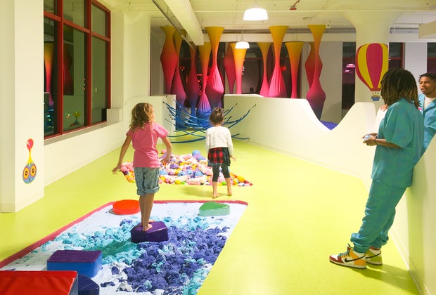 Walking through Sloomoo Lake.