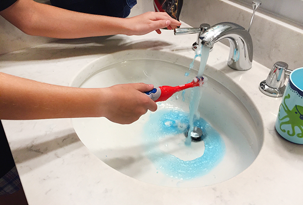 April fools' day pranks for kids can include turning faucet water blue!