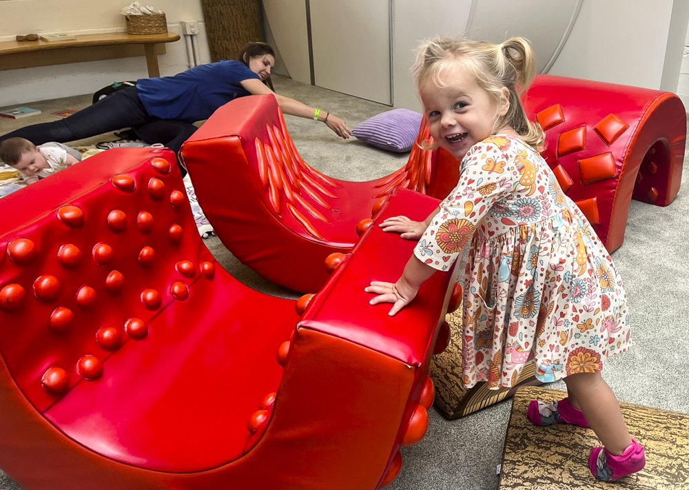 The interactive indoor playground is now welcoming crawlers and early walkers to play, climb, explore, and connect. Photo by Kylie Williams