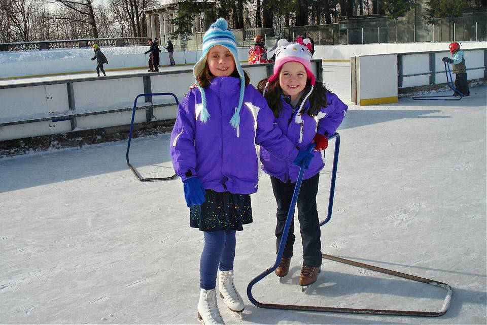 Photo of 2 girls in skates-Best outdoor ice skating rinks in Boston