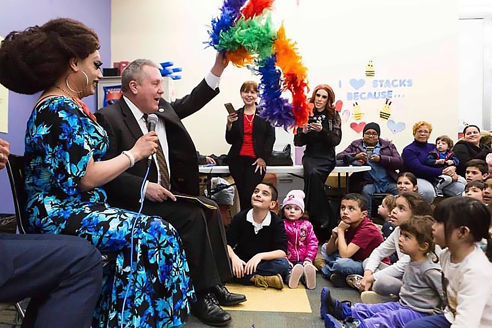 Check out the super popular Drag Queen Story Hour at the Jackson Heights Library. 