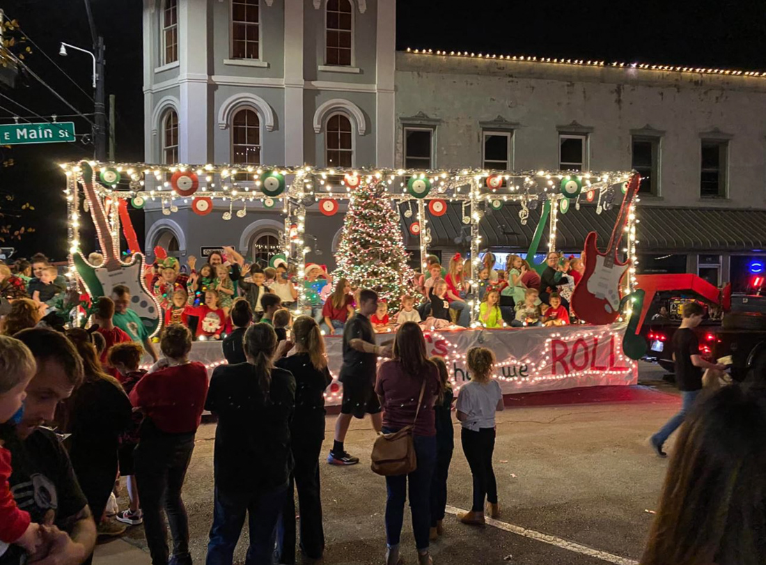 Head to the historic town of Brenham, founded in 1844. Photo of the Christmas Stroll and Lighted Parade courtesy of cityofbrenham.org