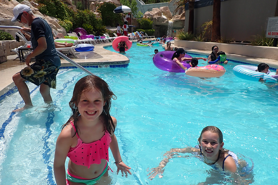 Take a spin around the lazy river at Mandalay Bay.
