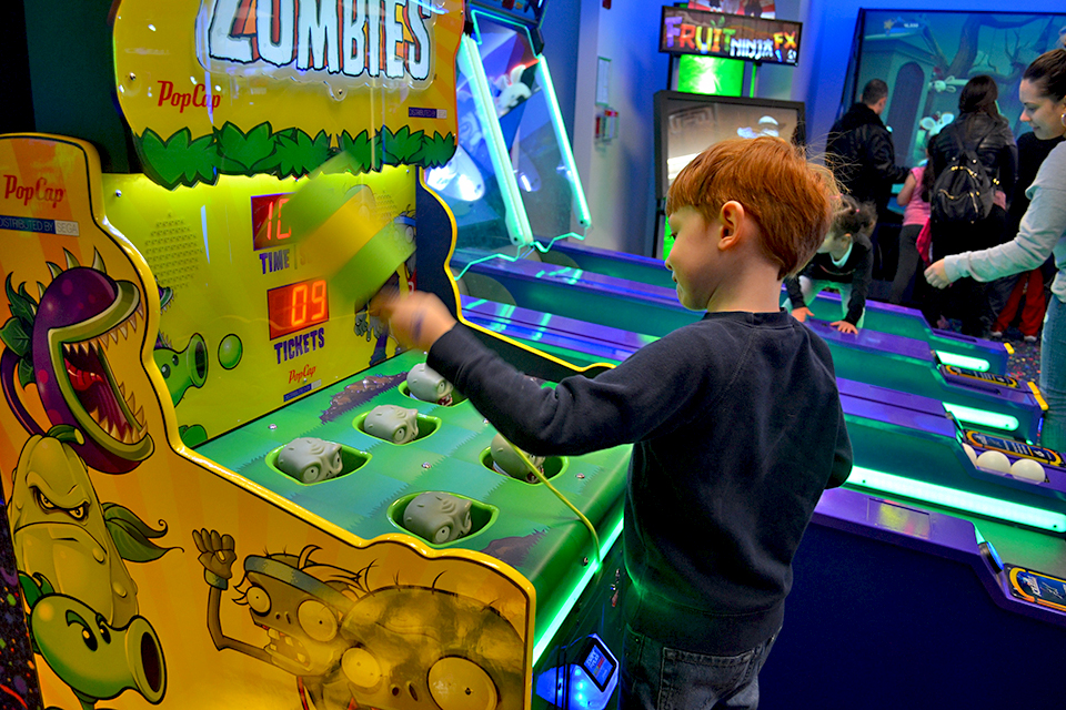 Whack-A-Mole is updated with a Plants Vs. Zombies theme. Photo by Sydney Ng