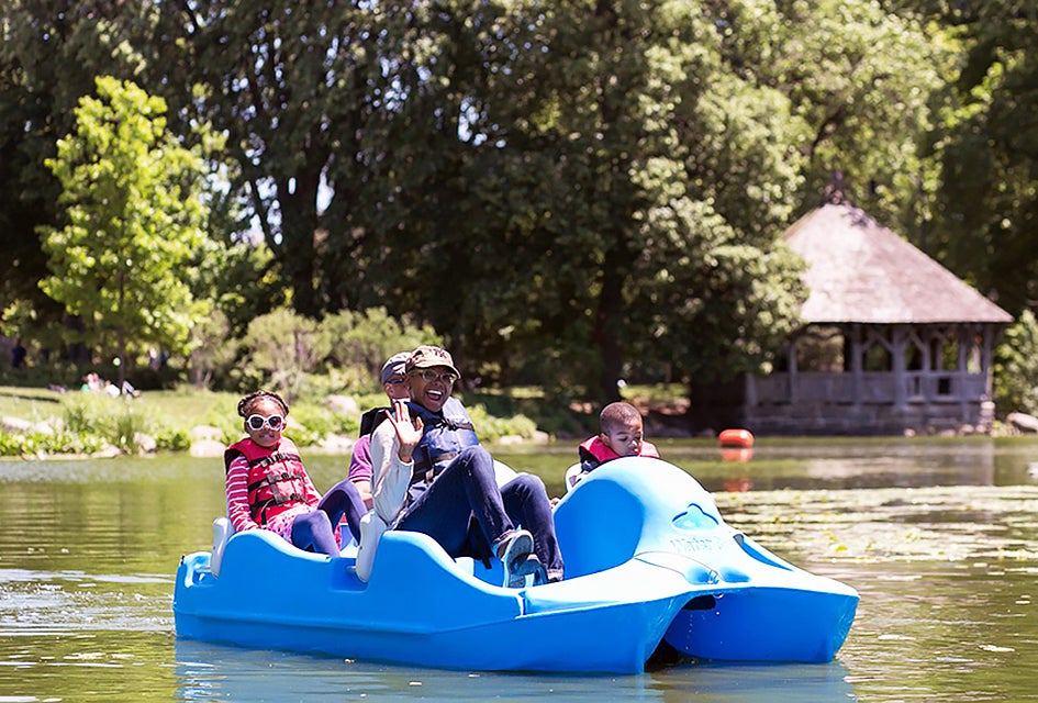 Rent a boat at the LeFrak Center in Prospect Park. Photo courtesy of the Prospect Park Alliance