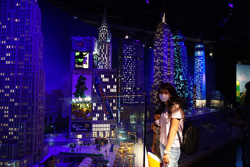 Girls exploring Miniland at Legoland Discovery Center