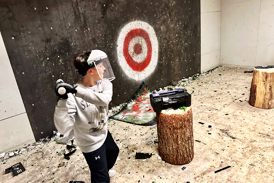 The rage rooms at iSmash in Farmingdale can be booked for 20-minute sessions. 