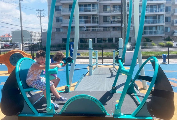 Magnolia Park Playground Debuts in Long Beach: This unique swing allows kids to ride while still in their wheelchair.