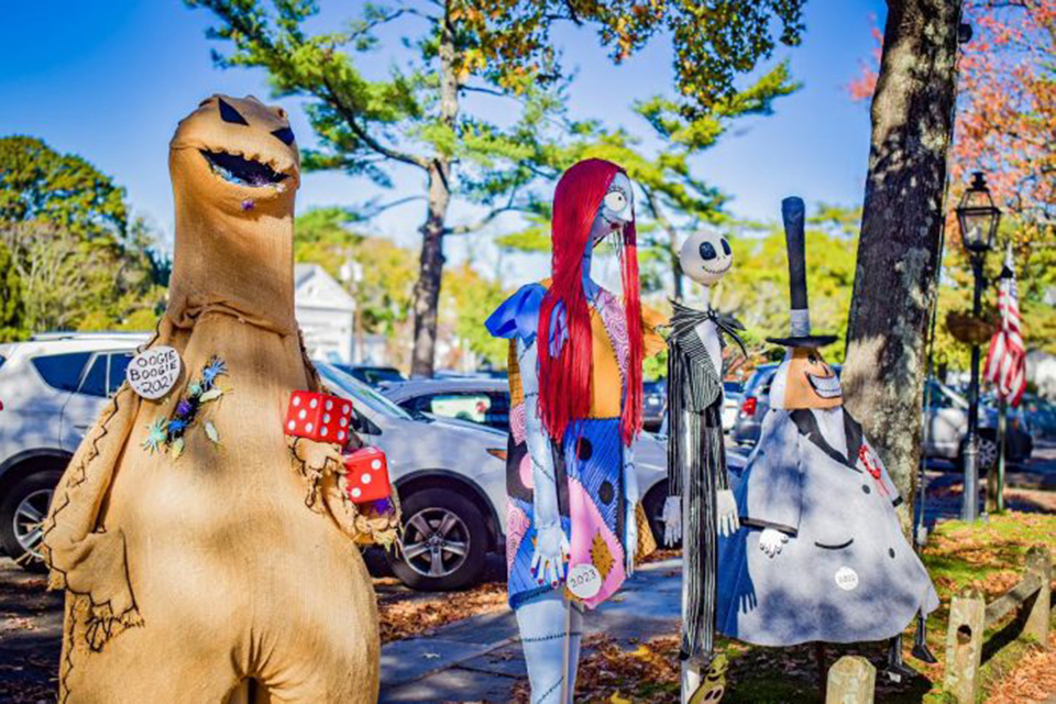 This October, scarecrows will once again line the walkways throughout Stony Brook Village in the Ward Melville Heritage Organization’s annual Scarecrow Competition. Photo courtesy WMHO