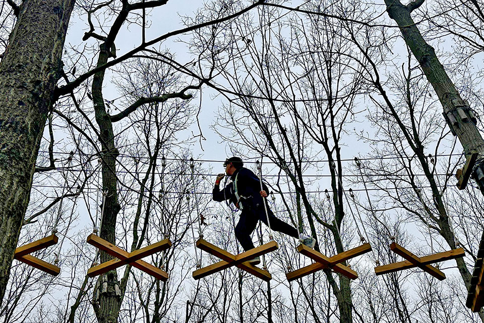 Get outside and experience an aerial adventure at the Adventure Park at Long Island. 
