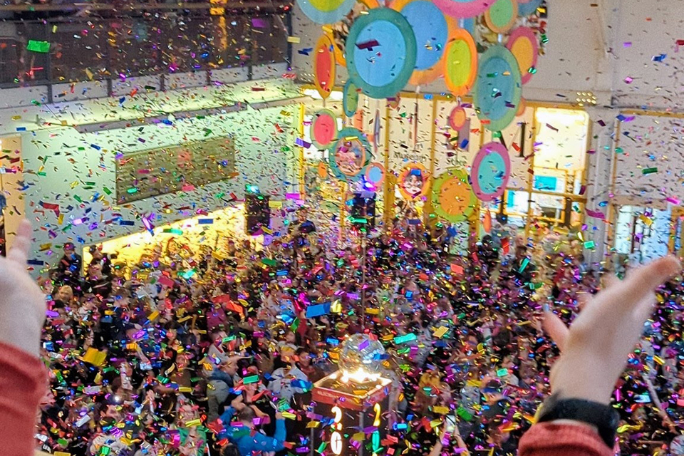 The Long Island Children's Museum's New Year's Eve party has themed activities, a ball drop, and a confetti-filled dance party. Photo courtesy LICM