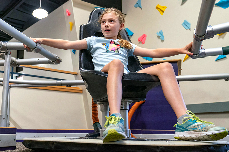 Liftm launch and levitate as you encounter the laws of motion at the newest LICM exhibit 'From Here to There'. Photo courtesy of LICM